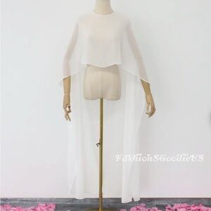 Elegant White Sheer Cape